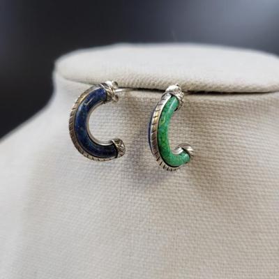 BEAUTIFUL .925 STAMPED STONE DESIGNER EARRINGS