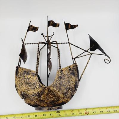 FANTASTIC MCM ERA METAL SAILONG SHIP SCULPTURE