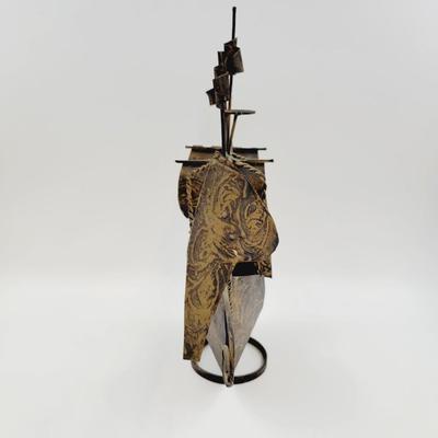 FANTASTIC MCM ERA METAL SAILONG SHIP SCULPTURE