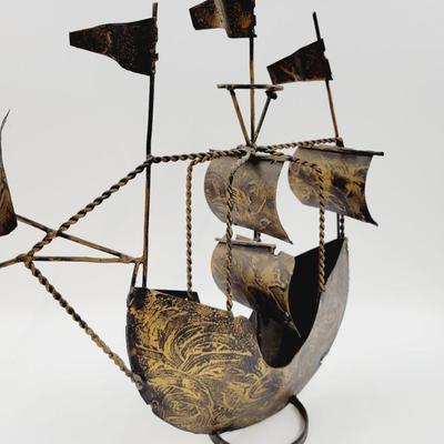 FANTASTIC MCM ERA METAL SAILONG SHIP SCULPTURE