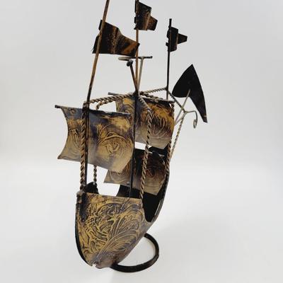 FANTASTIC MCM ERA METAL SAILONG SHIP SCULPTURE