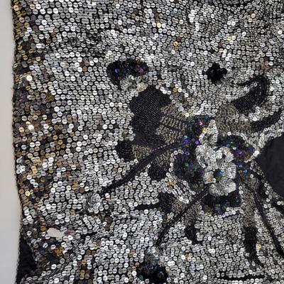 VINTAGE SILK HAND SEQUINED TOP