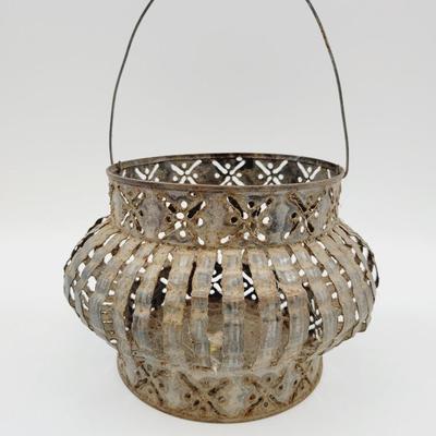 OLD METAL LANTERN BASKET