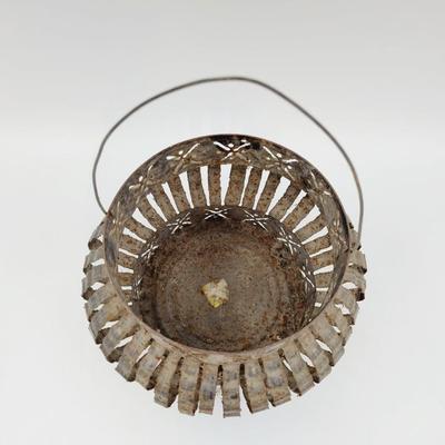 OLD METAL LANTERN BASKET