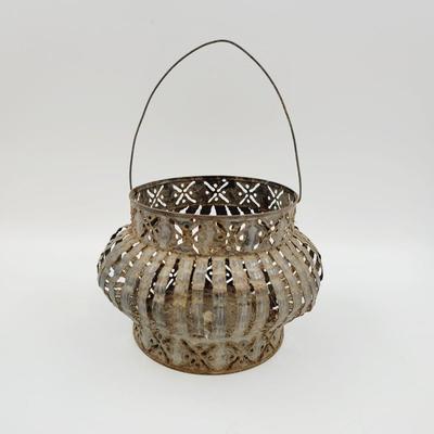 OLD METAL LANTERN BASKET