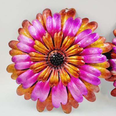 BEAUTIFUL METAL COLORFUL FLOWER DUO