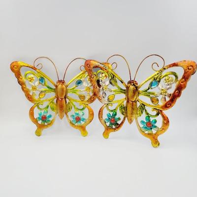 BEAUTIFUL METAL BUTTERFLY DECOR DUO