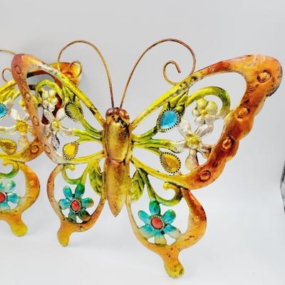 BEAUTIFUL METAL BUTTERFLY DECOR DUO