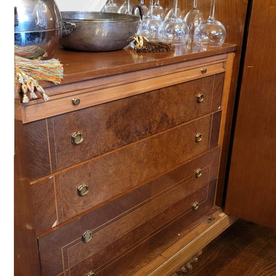 Vintage Italian Louis XVI Style Marble Top Sideboard