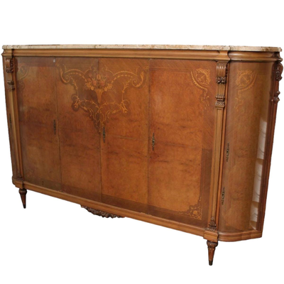 Vintage Italian Louis XVI Style Marble Top Sideboard