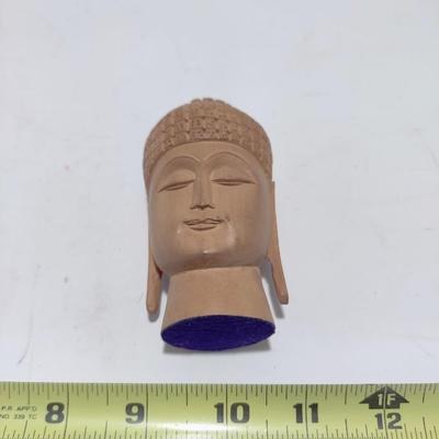 BEAUTIFUL WOODEN BUDDHA HEAD FIGURE