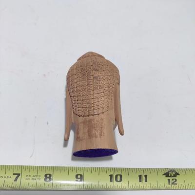 BEAUTIFUL WOODEN BUDDHA HEAD FIGURE