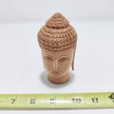BEAUTIFUL WOODEN BUDDHA HEAD FIGURE