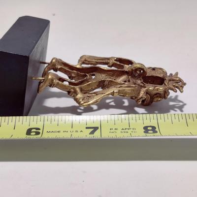 MARVELOUS MAYAN GOLD TONED METAL FIGURINE