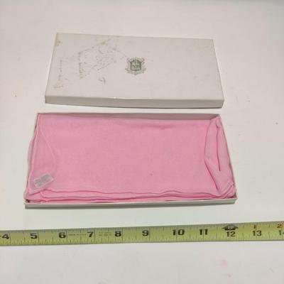 VINTAGE PRETTY PINK HAND ROLLED RAYON SCARF