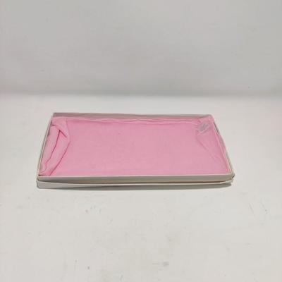 VINTAGE PRETTY PINK HAND ROLLED RAYON SCARF
