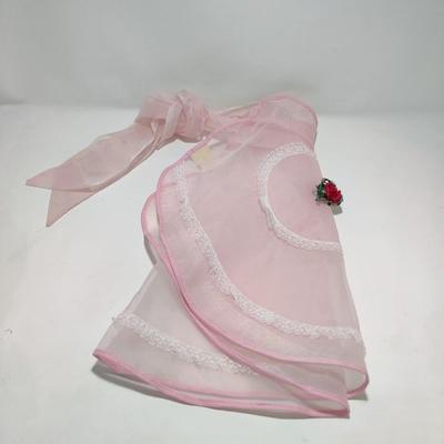 LOVELY VINTAGE PINK SHEER NYLON APRON