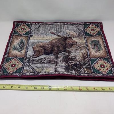 FANTASTIC MOOSE LODGE FABRIC PLACEMATS 3 PCS