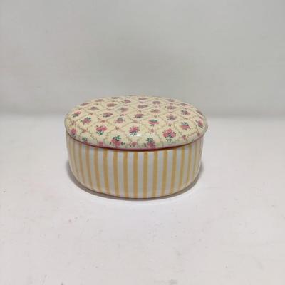 DAINTY FLORAL CERAMIC JEWELRY TRINKET BOX