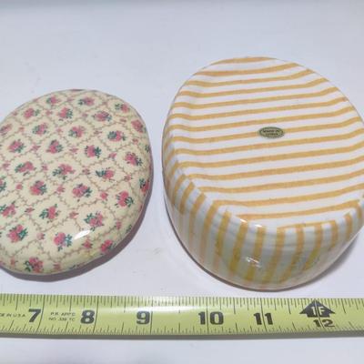 DAINTY FLORAL CERAMIC JEWELRY TRINKET BOX