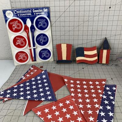 #72 Continental Coaster Set & Flag Banner/Decor