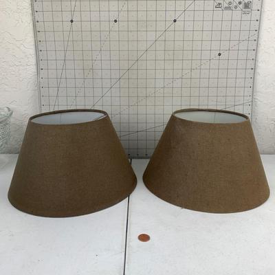 #108 Two Brown Lampshades