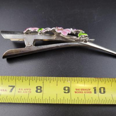ELEGANT SCULPTURED FLOWER METAL HAIR CLIP