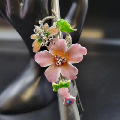 ELEGANT SCULPTURED FLOWER METAL HAIR CLIP