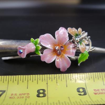ELEGANT SCULPTURED FLOWER METAL HAIR CLIP