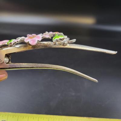ELEGANT SCULPTURED FLOWER METAL HAIR CLIP