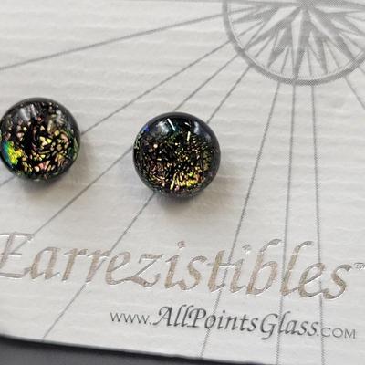 EARREZISTABLES DICHROIC GLASS EARRINGS BY ALL POINTS GLASS DUO