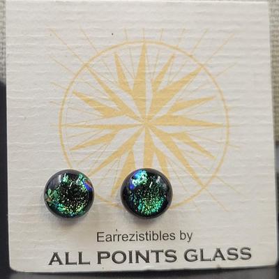 EARREZISTABLES DICHROIC GLASS EARRINGS BY ALL POINTS GLASS DUO