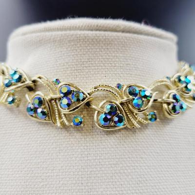 BEAUTIFUL VINTAGE BEJEWELED CHOKER NECKLACE