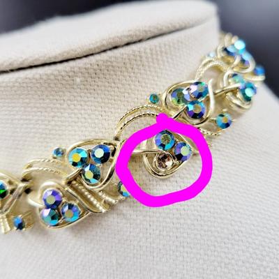 BEAUTIFUL VINTAGE BEJEWELED CHOKER NECKLACE