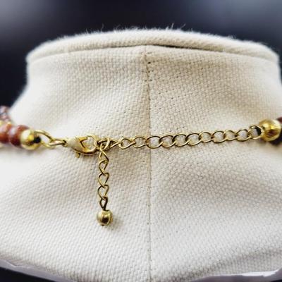 BEAUTIFUL WOOD HEART & BEAD ARTISTIC NECKLACE