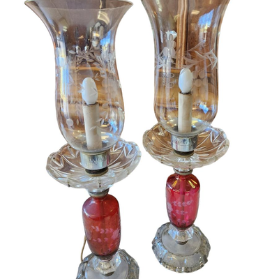 Two Electric Glass Cut Lamps 19