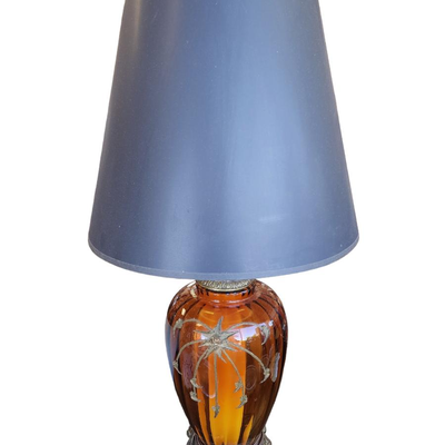 Two Amber Glass Design Lamps