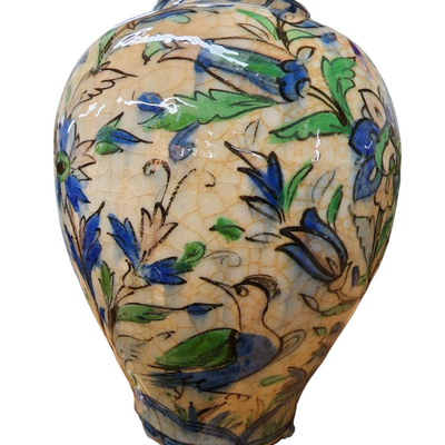 Beautiful Flower Vase Blue Green Design