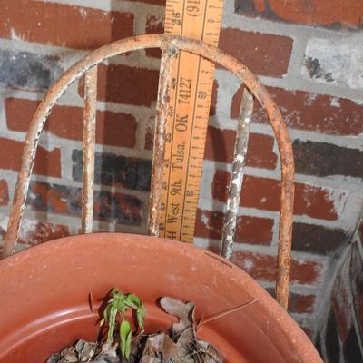 Outdoor metal chair planter