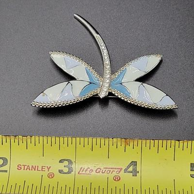 BEAUTIFUL BLUE & SILVER TONED DRAGON PIN
