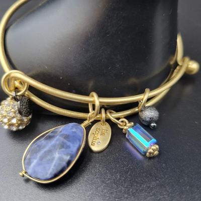 LIA SOPHIA BEAUTIFUL MATTE GOLD TONED CHARM BRACELET