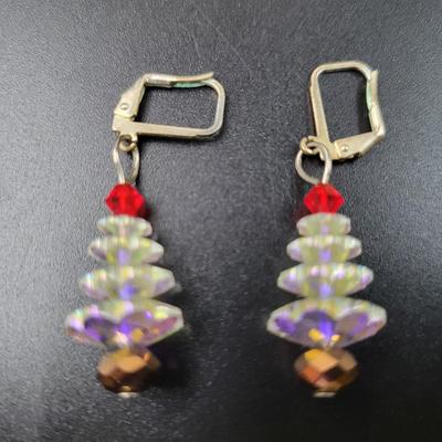CUTE CRYSTAL ARTISTIC CHRISTMAS TREE EARRINGS