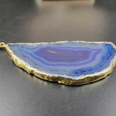 DYED GEODE SLICED ROCK PENDANT