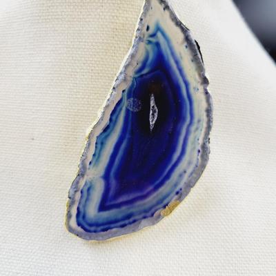 DYED GEODE SLICED ROCK PENDANT