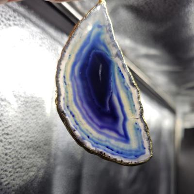 DYED GEODE SLICED ROCK PENDANT