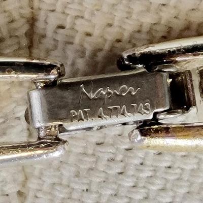 VINTAGE NAPIER 17" FLAT ROPE SILVER & GOLD TONES W/ ACCENT NECKLACE