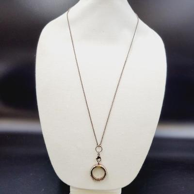CUTE BROWN TONED FLOATING CHARM NECKLACE