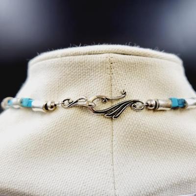 FANTASTIC AGATE & POSSIBLE TURQUOISE STATEMENT PIECE NECKLACE