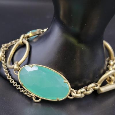 KENNETH COLE GOLD TONED MATTE STONE BRACELET