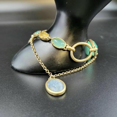 KENNETH COLE GOLD TONED MATTE STONE BRACELET